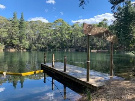 The Dredge Hole, a popular swimming spot in summer, near the town of Harrietville