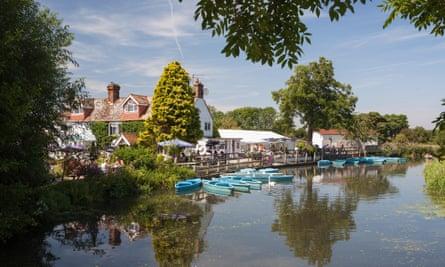 Boats for hire next to the Anchor Inn, Barcombe